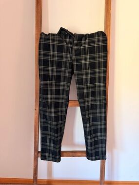 Black Plaid Trousers - Classic Straight Fit